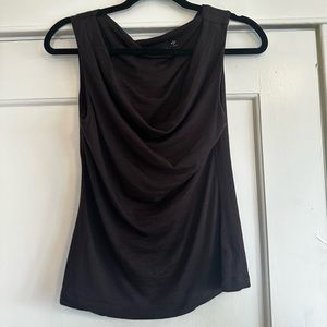 Y2K chocolate brown cowl neck tank